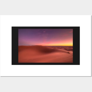 Sunset at Sahara desert in Morocco Posters and Art